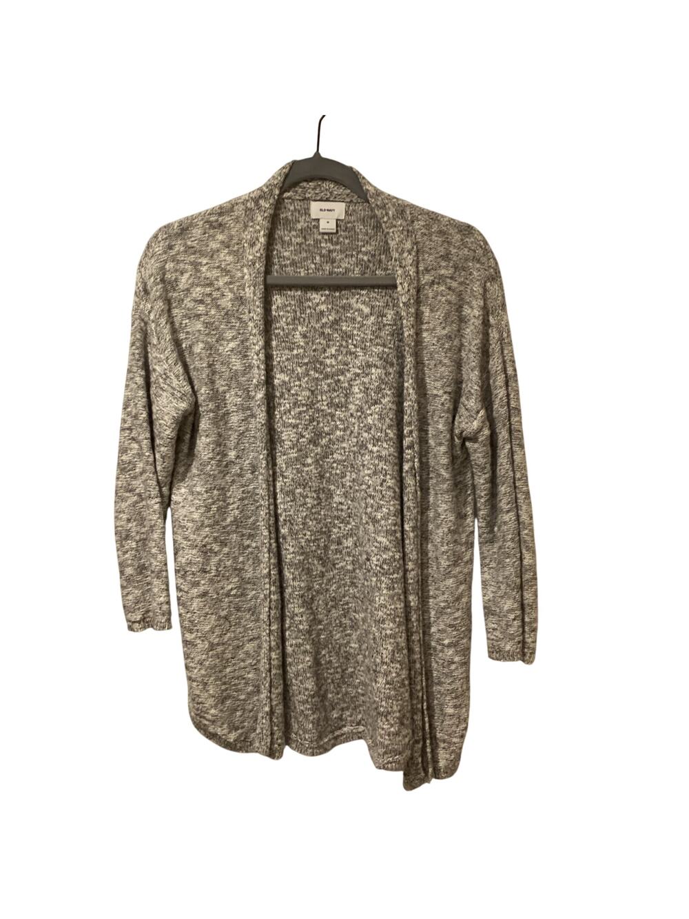 Old Navy Open Cardigan Lightweight Sweater 3/4 Sleeves Shaker Knit Marled MEDIUM